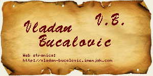 Vladan Bucalović vizit kartica